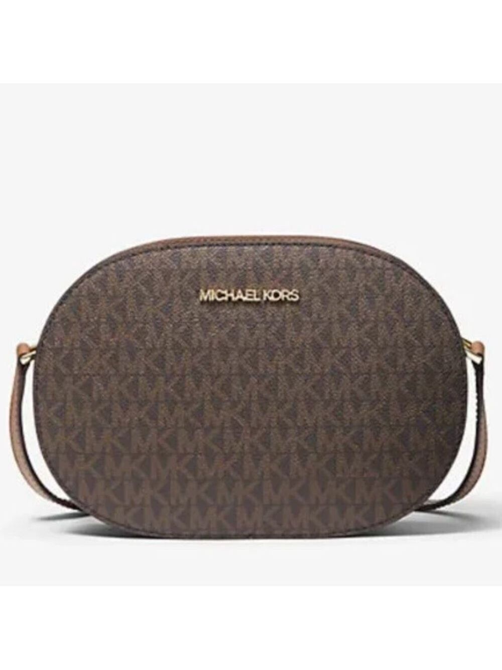 Michael Kors Brown Logo Crossbody Bag Jet Set Travel - Picture 3 of 16
